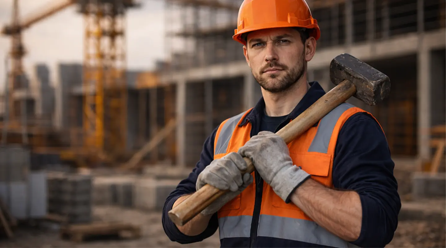 Рабочий на стройке